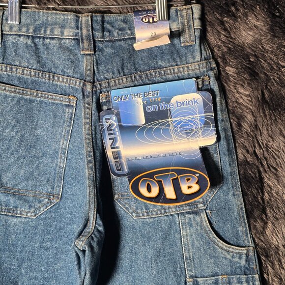 OTB On The Brink Denim Carpenter Shorts Men’s 28 Y2K Vintage Deadstock - Picture 7 of 10